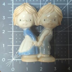 Vintage Boy and Girl Back to Back Holding Hands Porcelain Figurine